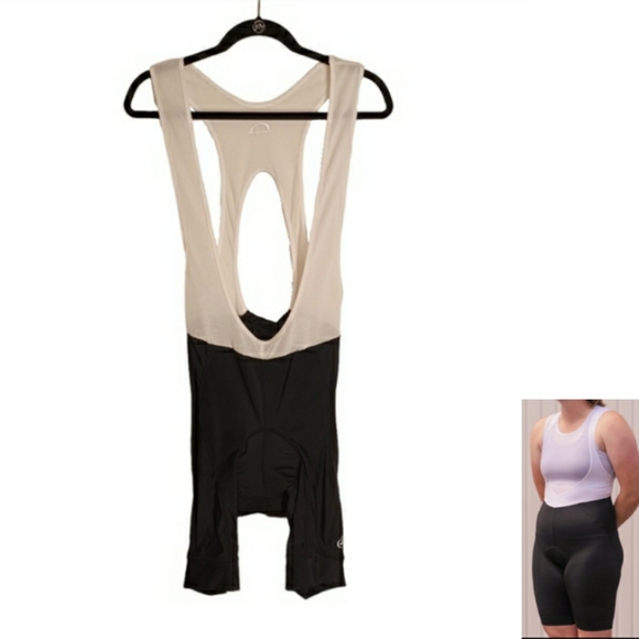 PERFORMANCE White Black One Piece Cycling Sleeveless Romper Large - Picture 2 of 9